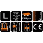 NEO Tools 81-795-L Láthatósági munkásnadrág Mix&Match, 1. oszt., 240g/m2, külső zsebek, profilozott térdbetét, fek.-sárga, L