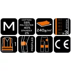 NEO Tools 81-795-M Láthatósági munkásnadrág Mix&Match, 1. oszt., 240g/m2, külső zsebek, profilozott térdbetét, fek.-sárga, M