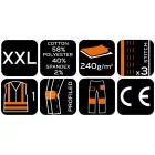 NEO Tools 81-795-XXL Láthatósági munkásnadrág Mix&Match, 1. oszt., 240g/m2, külső zsebek, profilozott térdbetét, fek.-sárga, XXL