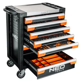   NEO Tools 84-220-6 Műhelykocsi PRO 7 fiókkal, 329db szerszámmal 805x972x460mm, szerszámkocsi