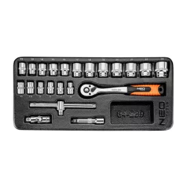 Neo-Tools-84-239-Dugokulcskeszlet-3-8-22Db-6-24Mm-Muhelykocsitalcaval