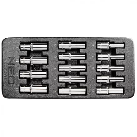 Neo-Tools-84-243-Dugokulcskeszlet-Hosszu-1-2-14Db-8-21Mm-Muhelykocsitalcaval