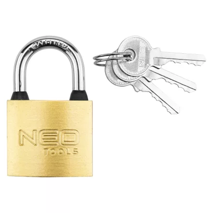 NEO TOOLS 85-051 Lakat 40mm réz-acél, időjárásálló, 3 kulccsal, NEO TOOLS