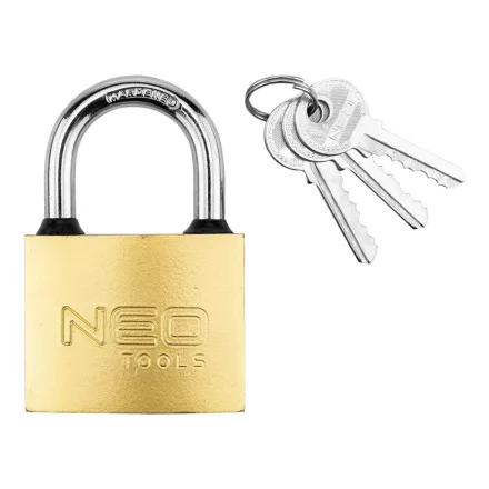 NEO TOOLS 85-052 Lakat 50mm réz-acél, időjárásálló, 3 kulccsal, NEO TOOLS