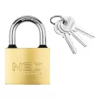 NEO TOOLS 85-053 Lakat 60mm réz-acél, időjárásálló, 3 kulccsal, NEO TOOLS