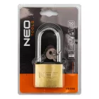NEO TOOLS 85-055 Lakat 50mm hosszúkengyeles, réz-acél, időjárásálló, 3 kulccsal, NEO TOOLS