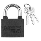 NEO TOOLS 85-059 Lakat 60mm, festett öntvény-acél, időjárásálló, 3 kulccsal, NEO TOOLS