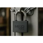 NEO TOOLS 85-060 Lakat 75mm, festett öntvény-acél, időjárásálló, 3 kulccsal, NEO TOOLS