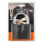 NEO TOOLS 85-060 Lakat 75mm, festett öntvény-acél, időjárásálló, 3 kulccsal, NEO TOOLS