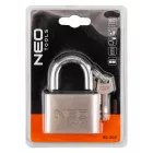 NEO TOOLS 85-065 Lakat 60mm, rézöntvény-acél, időjárásálló, 3 kulccsal, NEO TOOLS