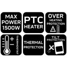 NEO Tools 90-157 Fűtőventillátor PTC fűtőbetéttel, 1500W, termosztát