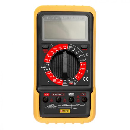 Topex-94W105-Multimeter-Digitalis-Ac-V-Dc-A-Dc-V-Ac-A-Ellenallas-Dioda-Akku-Mero-15V-9V