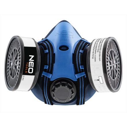 NEO Tools 97-351 Szilikon félmaszk készlet, 2db szűrővel, P3 R, por és kis részecskék elleni védelem