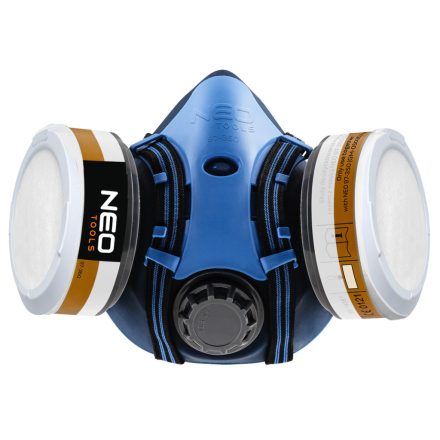 NEO Tools 97-353 Szilikon félmaszk készlet, 2db szűrővel, A1P2, szerves gázok és por, füst, köd, aeroszolok ellen