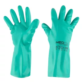   NEO Tools 97-695-7 Munkakesztyű, vegyszerálló nitril, hosszú szárral, 7"