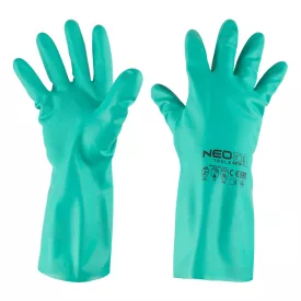   NEO Tools 97-695-8 Munkakesztyű, vegyszerálló nitril, hosszú szárral, 8"