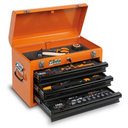 BETA BW 2200E/21 Worker 3 fiókos szerszámos láda 159 darabos szerszámkészlettel (022006211)