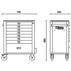 BETA BW 2400S-O8/E-L Worker 8 fiókos szerszámkocsi 398 darabos szerszámkészlettel (024006341)