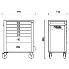 BETA BW 2400S-R7/AUTO Worker 7 fiókos szerszámkocsi 262 darabos szerszámkészlettel (024006852)
